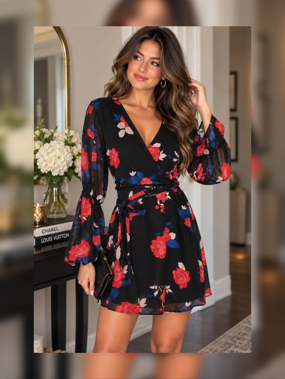 Club Monaco "Jowdie" Floral-Print Silk Wrap Dress 0